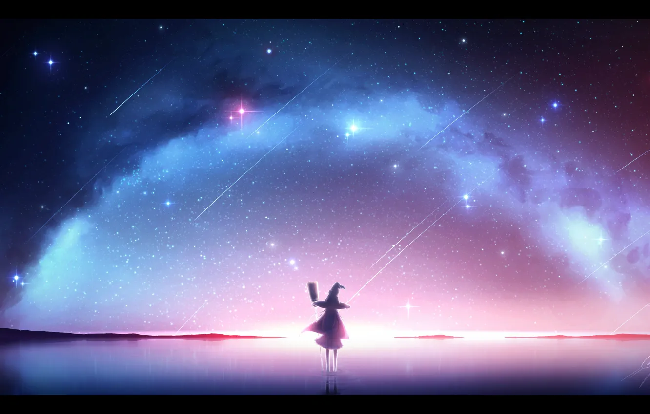 Photo wallpaper ice, night, fantasy, girl, witch