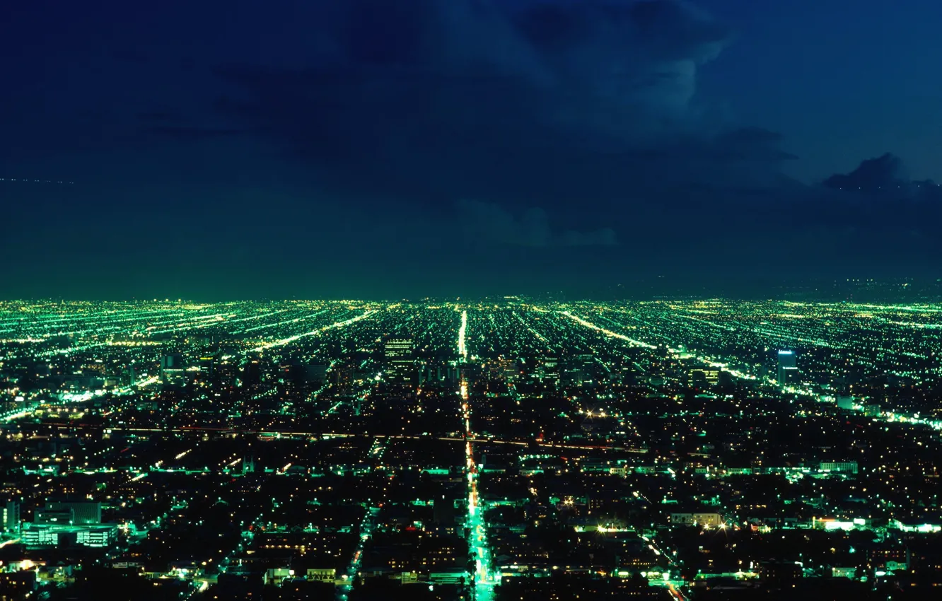 Photo wallpaper night, the city, lights