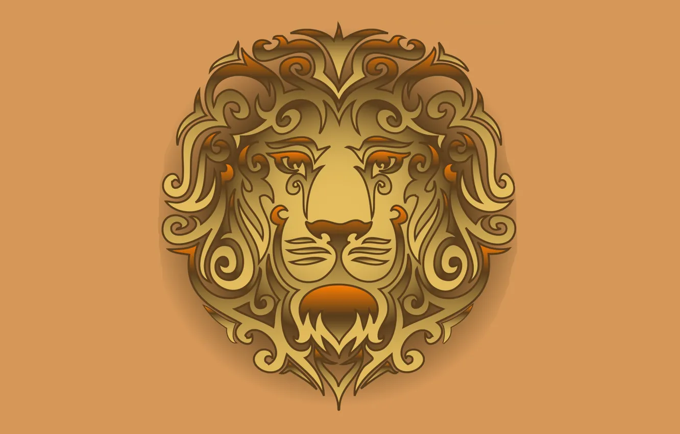 Photo wallpaper Leo, head, tribal, lion, head