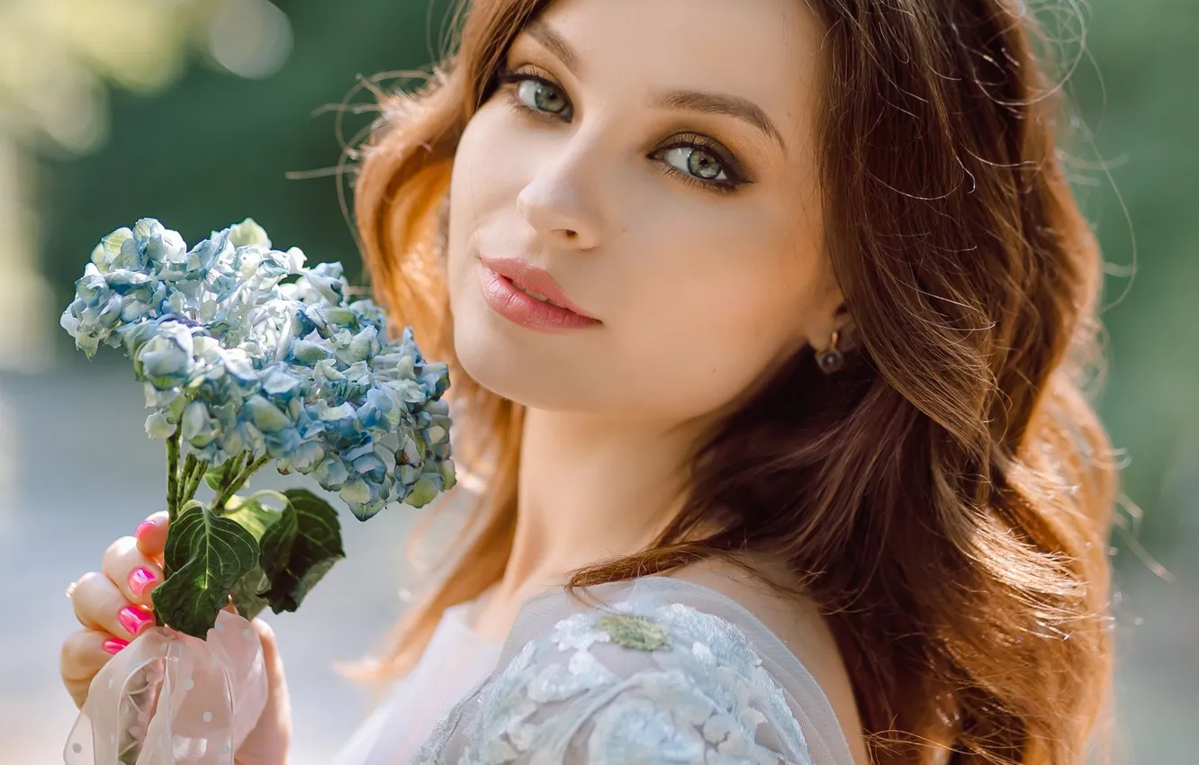 Photo wallpaper flowers, portrait, Julia, Ulyana Bukanova (Mizinova)