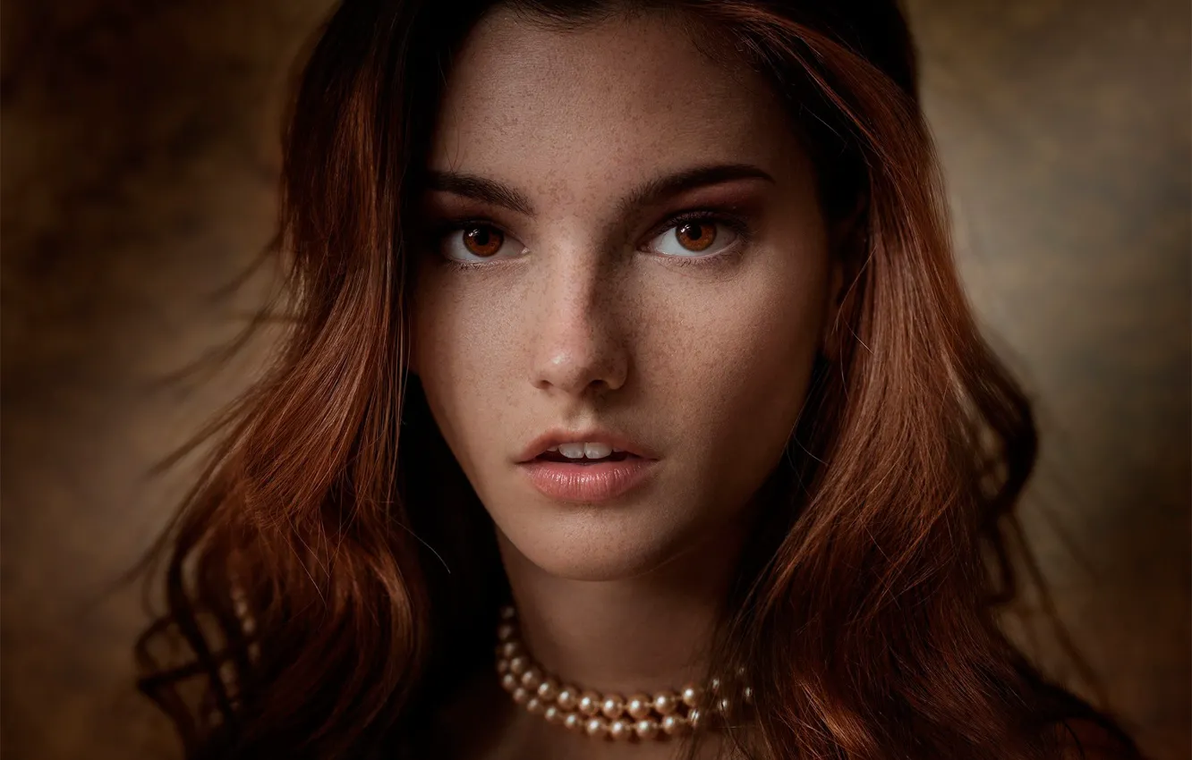 Photo wallpaper freckles, sponge, the beauty, brown-eyed