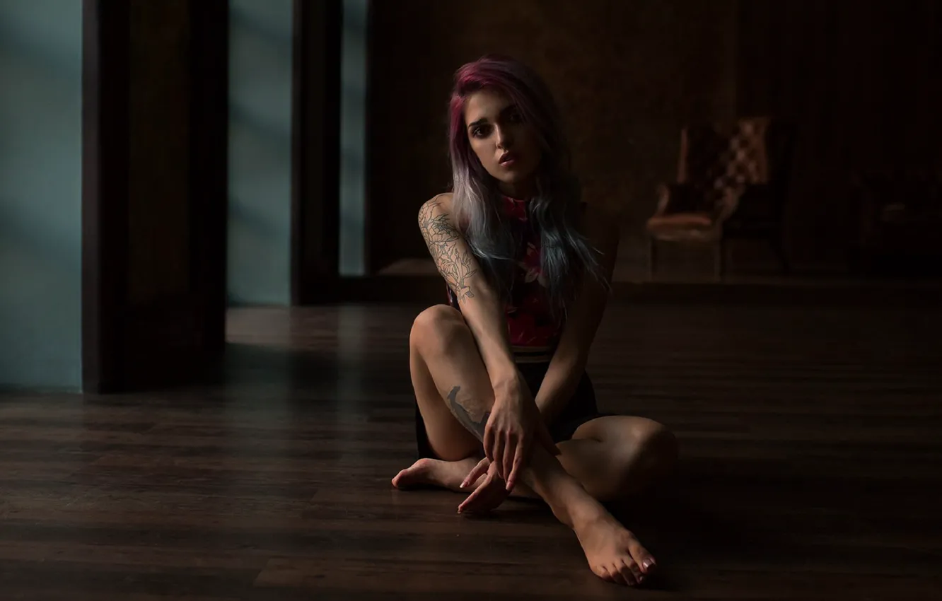 Photo wallpaper girl, portrait, tattoo, Vyacheslav Shcherbakov