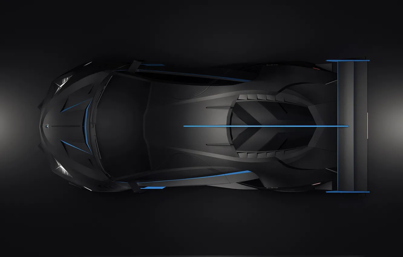 Photo wallpaper car, machine, auto, rendering, Lamborghini, supercar, the view from the top, night