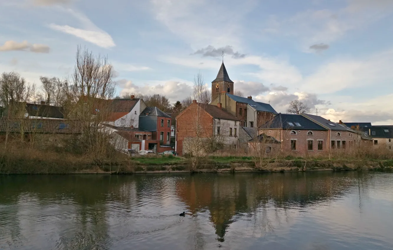 Photo wallpaper city, light, Halo, photography, landscape, nature, cloud, clouds