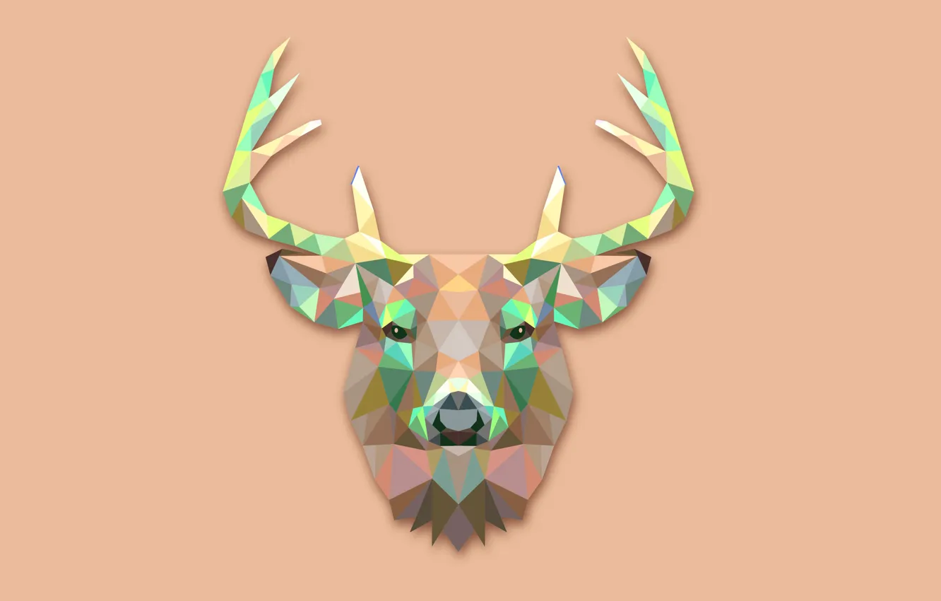Photo wallpaper abstraction, animal, minimalism, deer, horns, deer