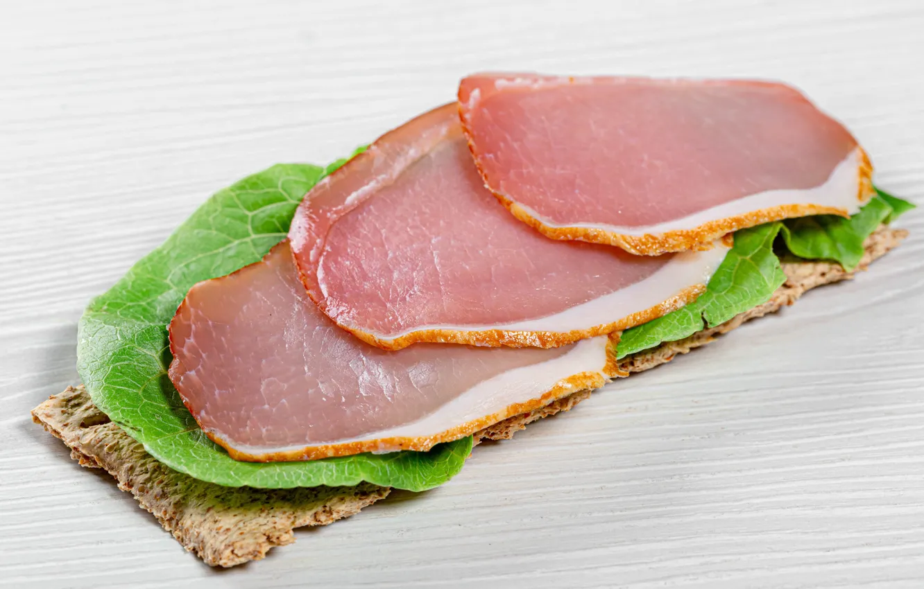 Photo wallpaper photo, food, cutting, ham
