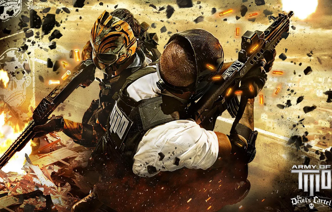 Photo wallpaper weapons, mask, mercenary, Bravo, Alpha, Army of Two: The Devil's Cartel