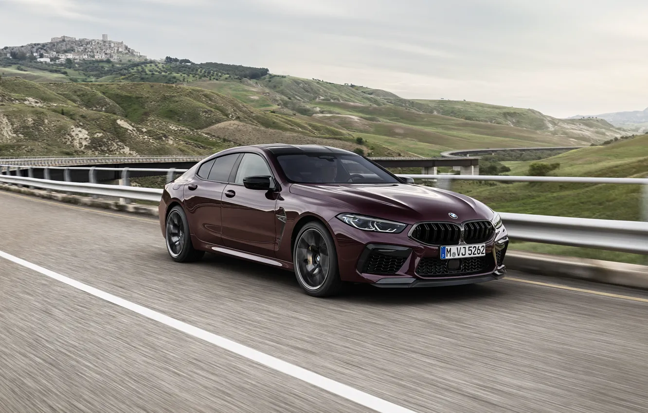 Photo wallpaper coupe, BMW, on the track, 2019, M8, the four-door, M8 Gran Coupe, M8 Competition Gran …