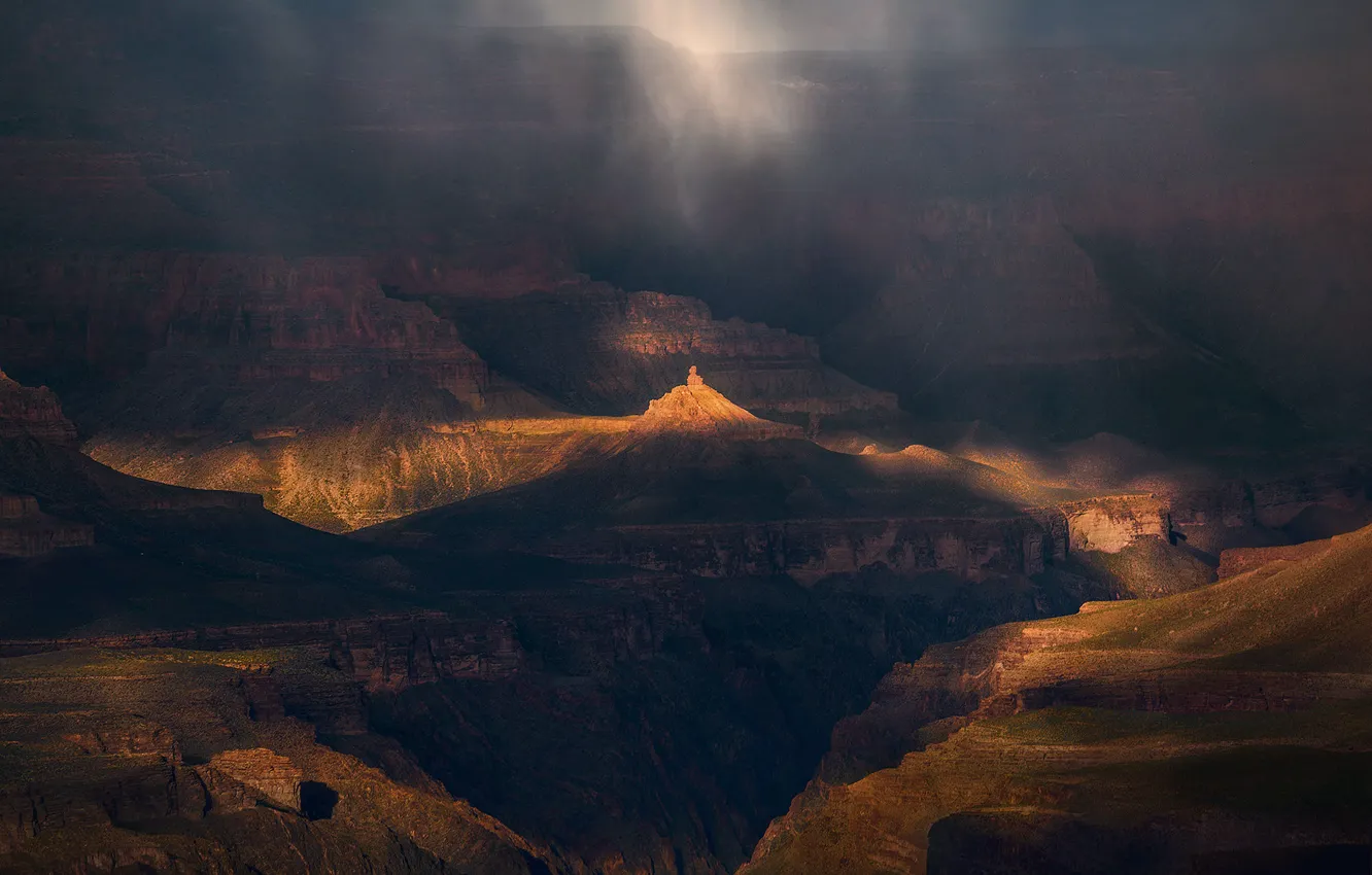 Photo wallpaper light, fog, The Grand canyon