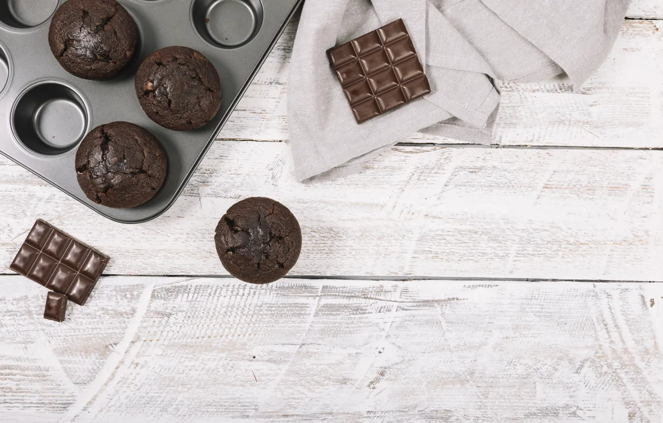 Photo wallpaper chocolate, dessert, cakes, chocolate, sweet, chocolate, cupcake, cupcakes