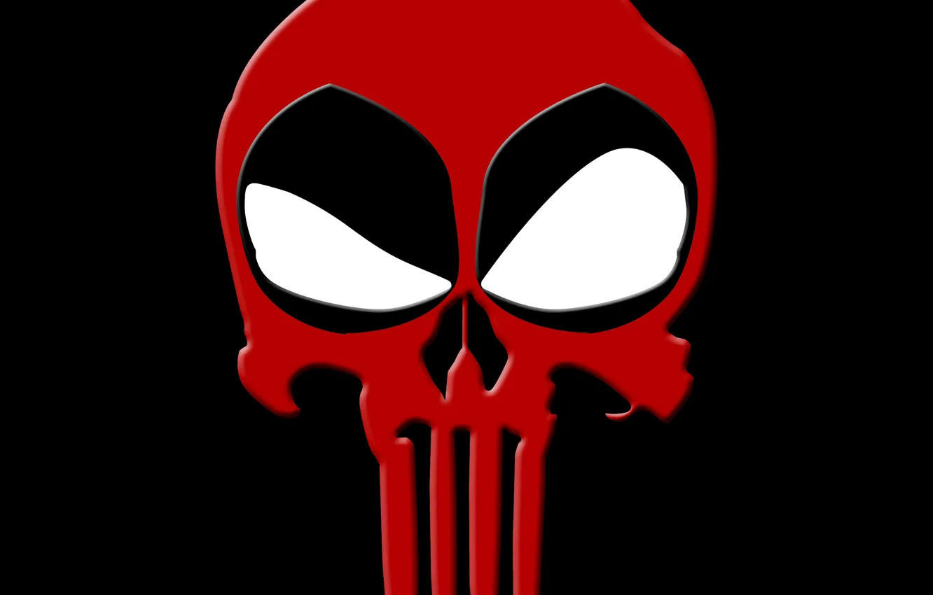 Photo wallpaper skull, Deadpool, Marvel, Deadpool, the Punisher, The Punisher