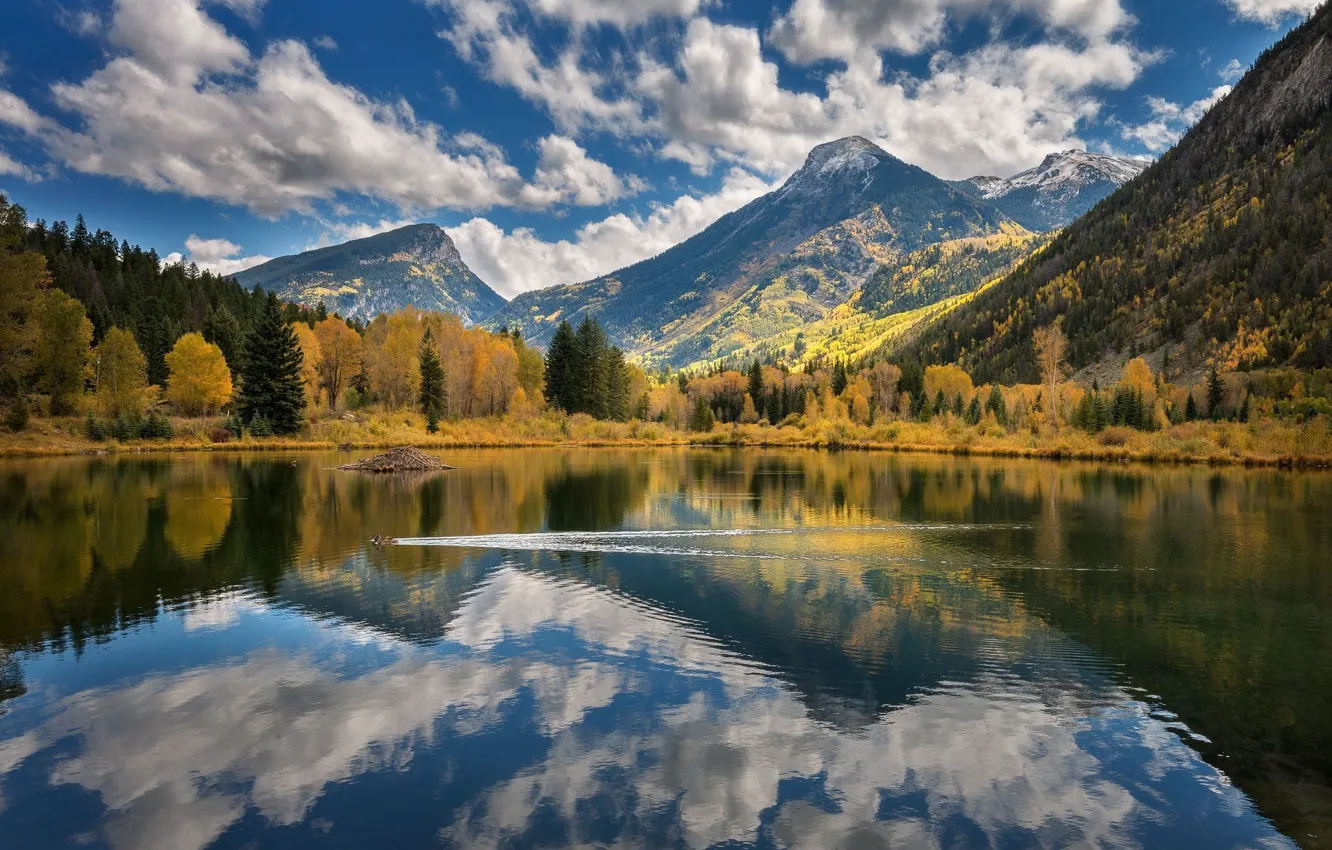 Photo wallpaper landscape, nature, reflection, beauty