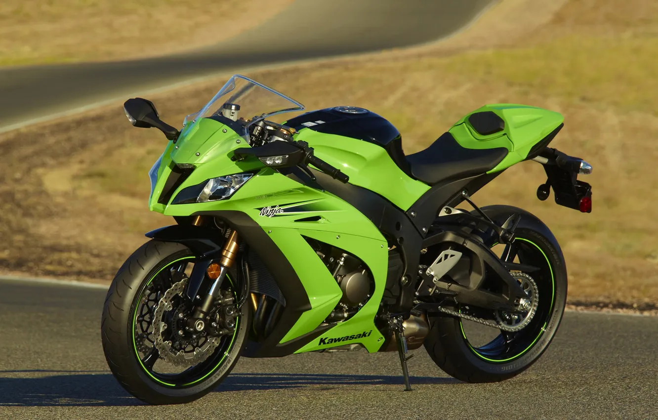 Photo wallpaper road, transport, Kawasaki, 1920x1200, Moto Wallpaper, Ninja ZX-10R