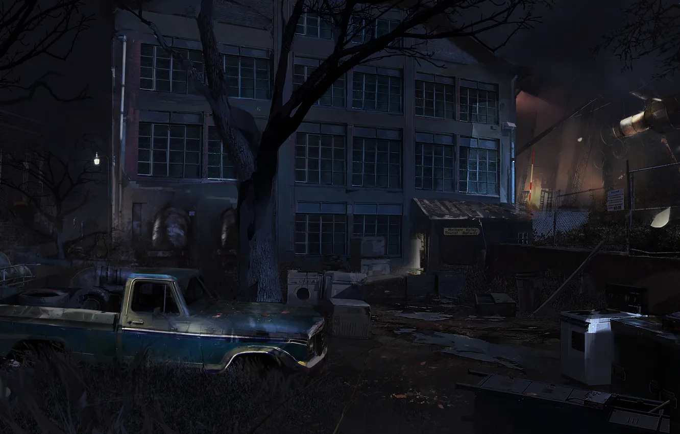 Photo wallpaper machine, night, building, America, Splinter Cell: Conviction