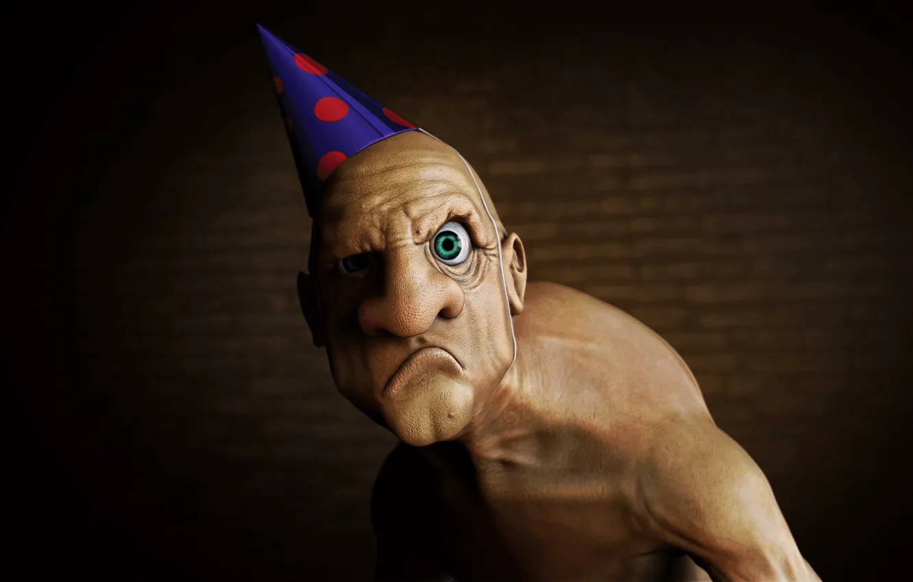 Photo wallpaper hat, face, creature, humanoid