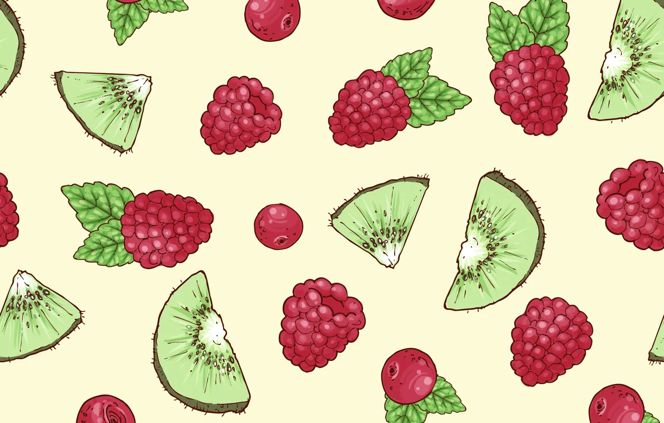 Photo wallpaper berries, background, texture, kiwi