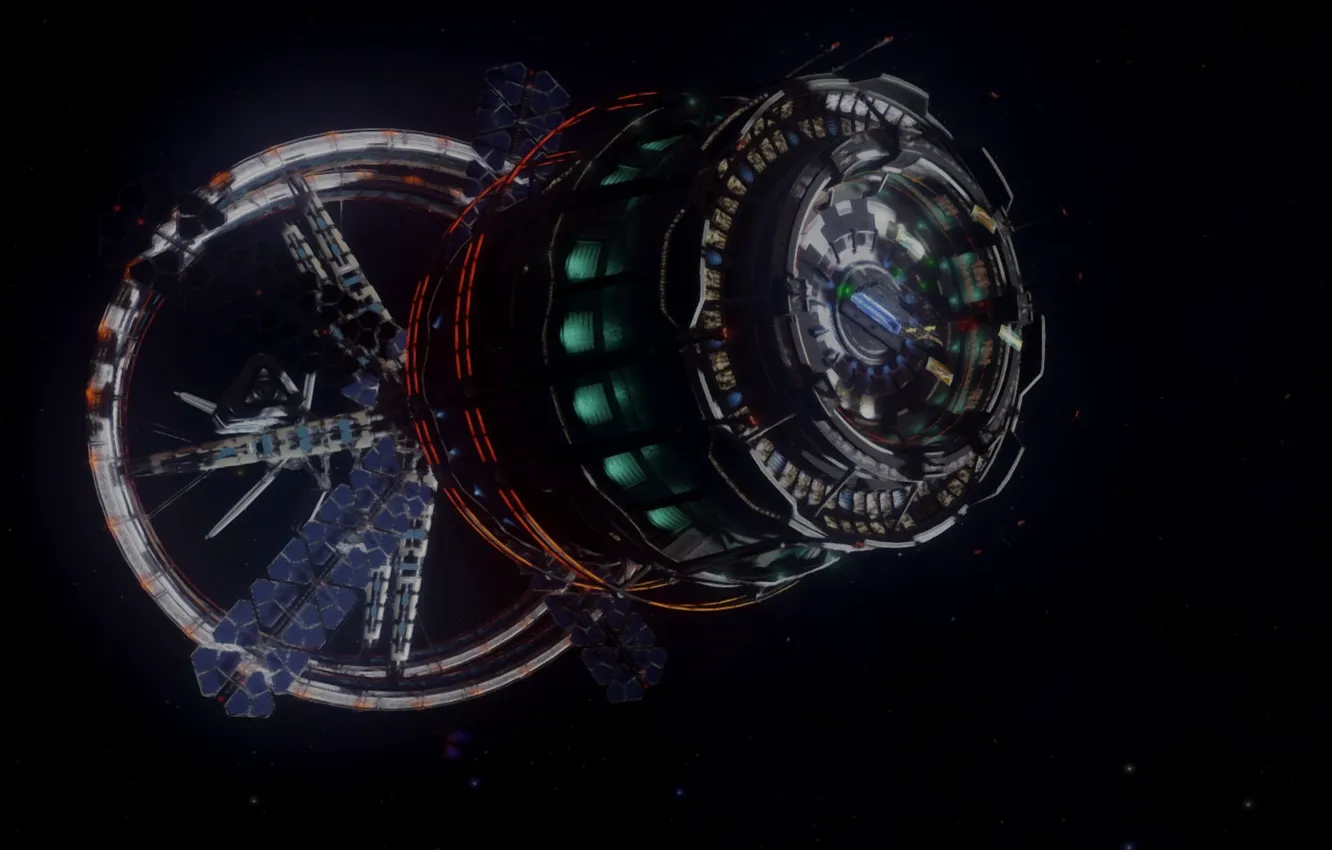 Photo wallpaper space, stars, flight, the universe, ship, space