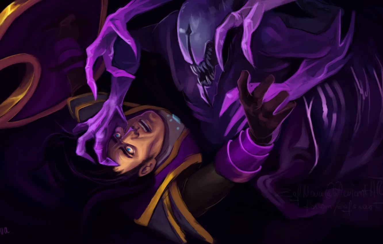 Photo wallpaper monster, art, male, dota 2, nightmare, Nortrom, silencer, Atropos