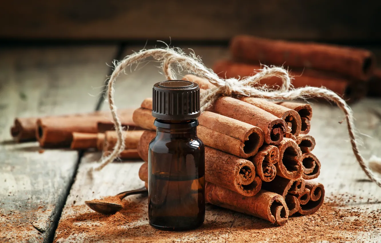 Photo wallpaper cinnamon, bottle, Cord