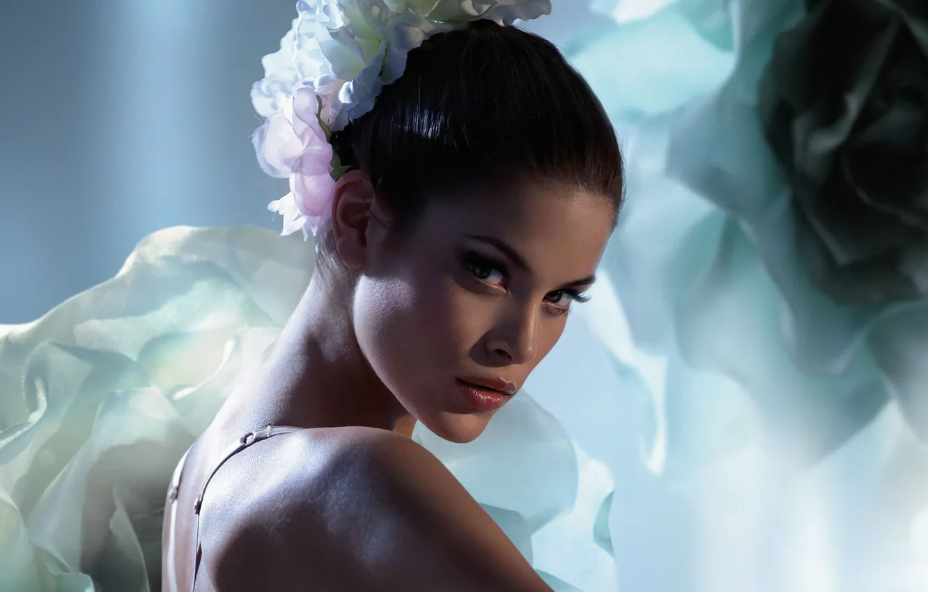 Photo wallpaper flower, model, Jenna Pietersen