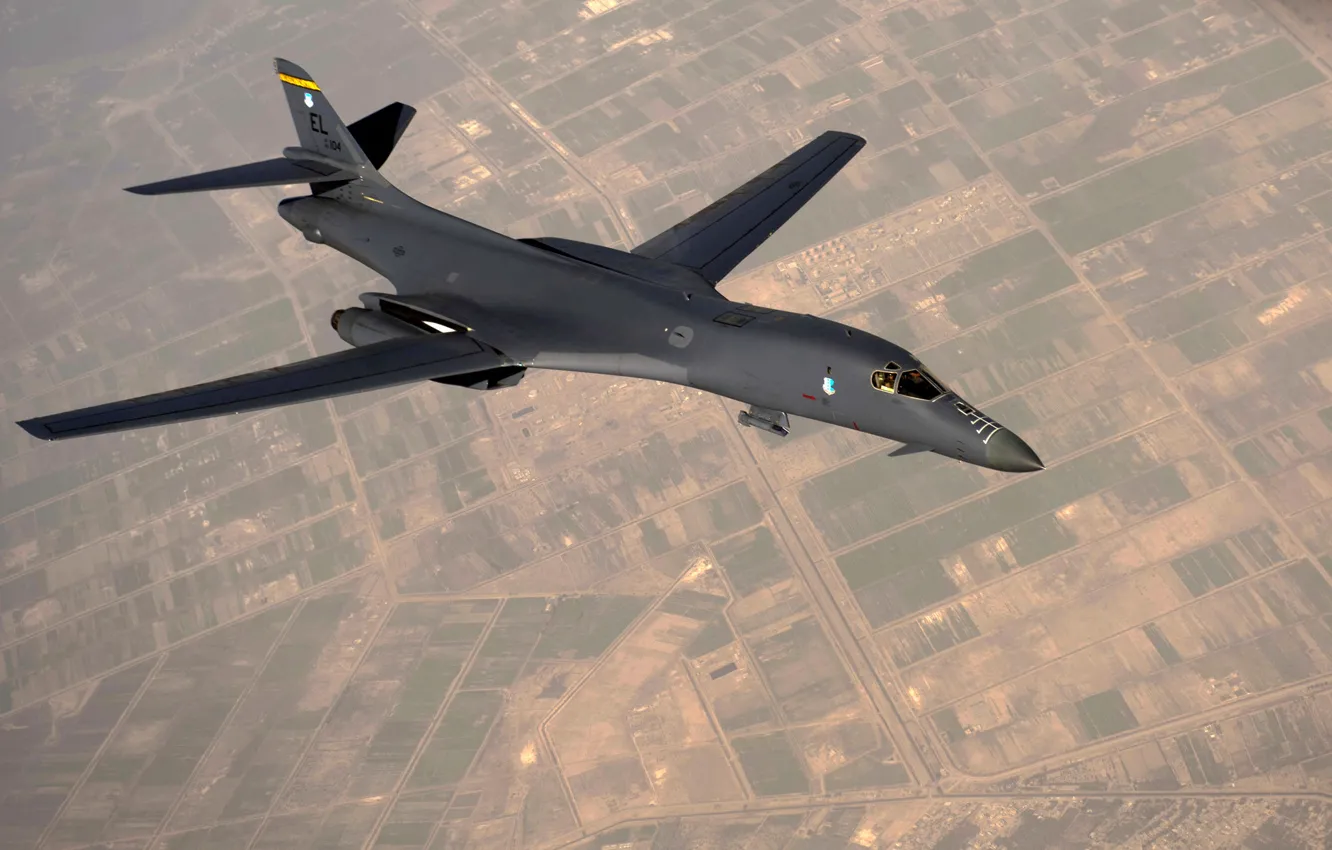 Photo wallpaper flight, earth, Lancer, bomber, B-1, strategic, Rockwell, supersonic