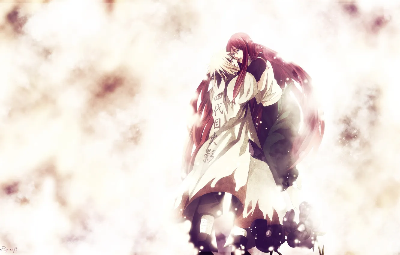 Photo wallpaper Naruto, art, death, Minato, Kushina