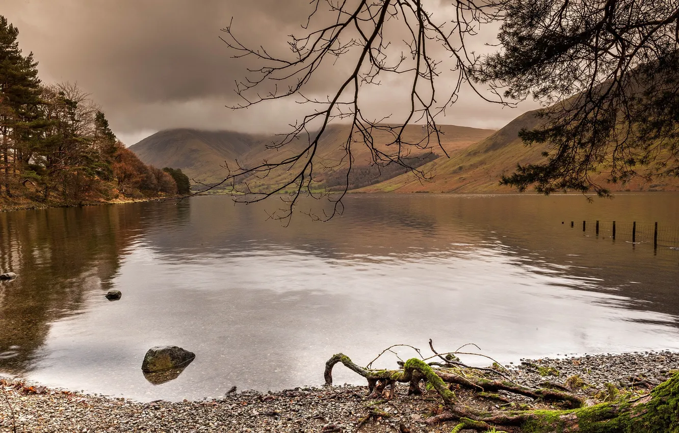 Photo wallpaper the sky, trees, landscape, mountains, nature, lake