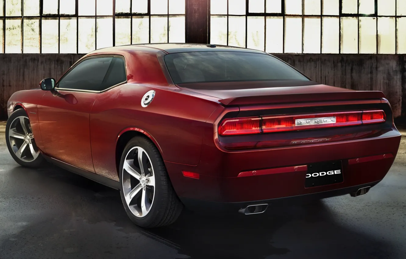 Photo wallpaper background, Dodge, Challenger, rear view, Muscle car, Muscle car, R T, 100th Anniversary
