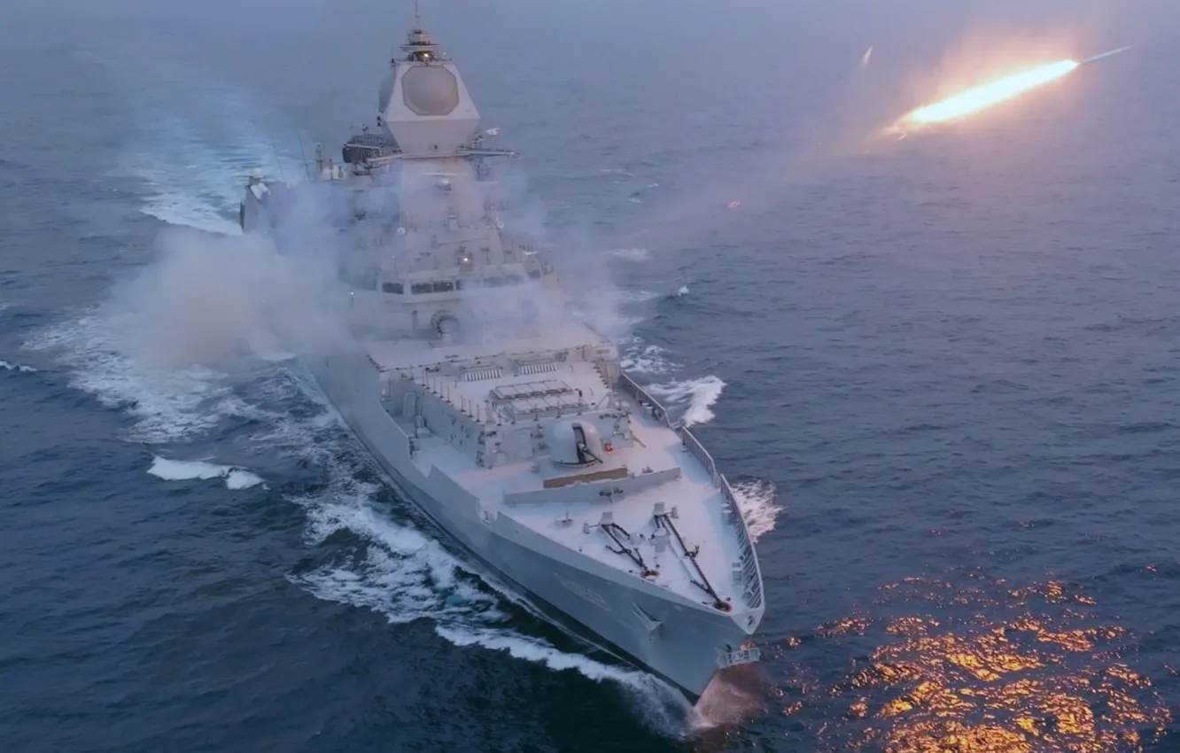 Photo wallpaper destroyer, The Indian Navy, D69, THE Surat