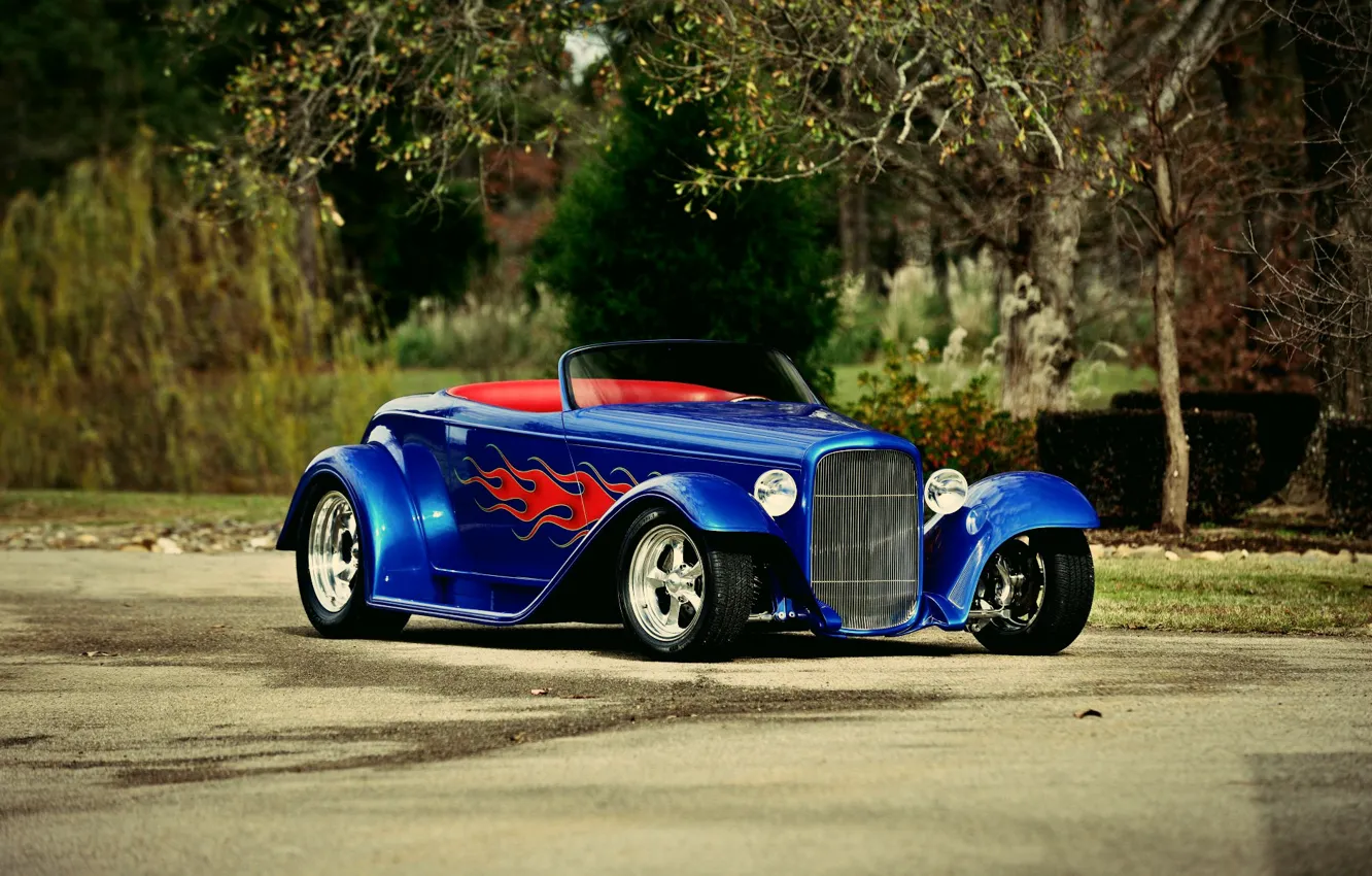 Photo wallpaper Roadster, Ford, Blue