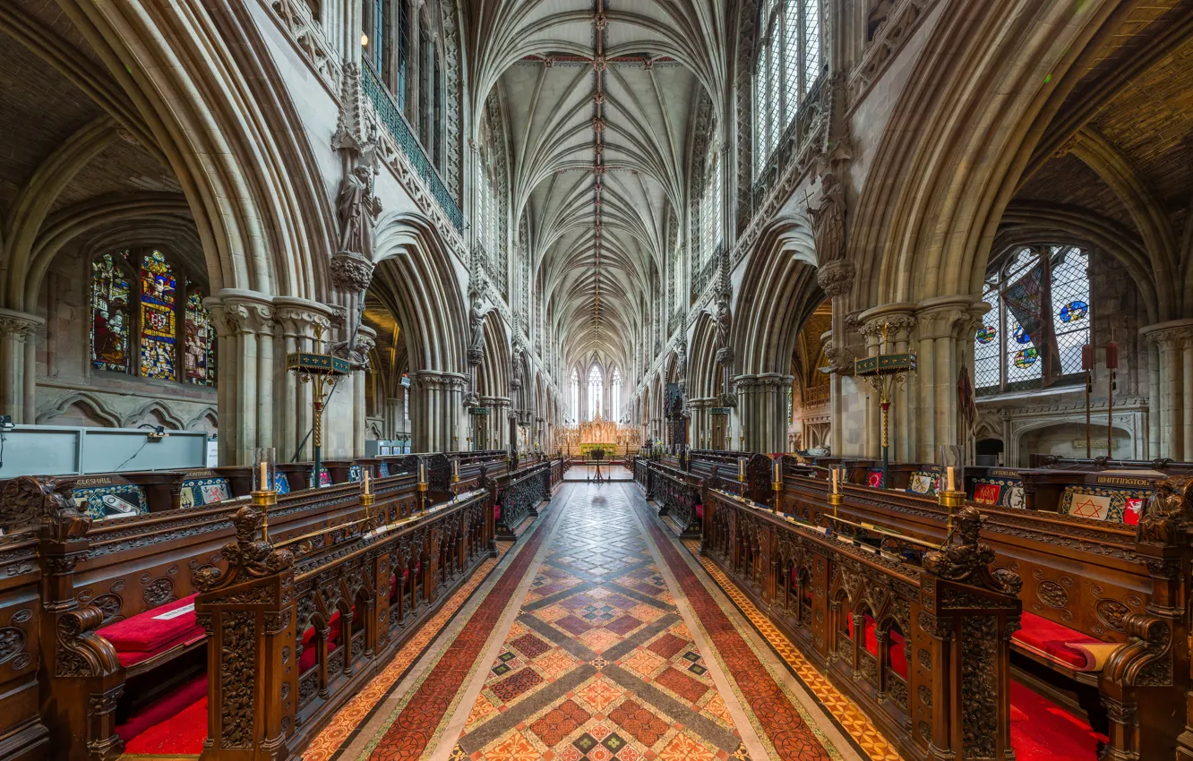 Photo wallpaper interior, Staffordshire, UK, Diliff, Lichfield Cathedral, Choir