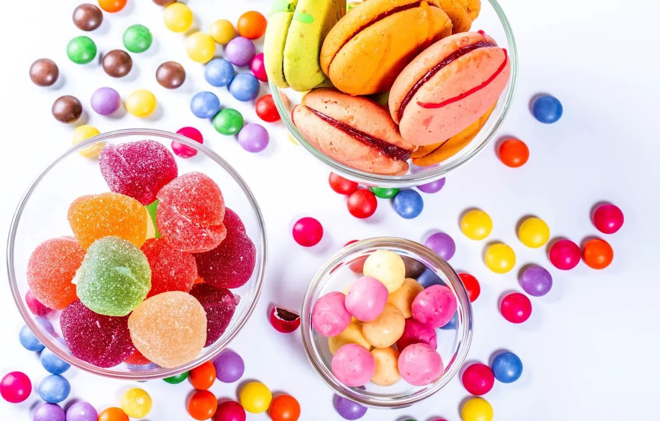 Photo wallpaper photo, candy, sweets, pills, marmalade