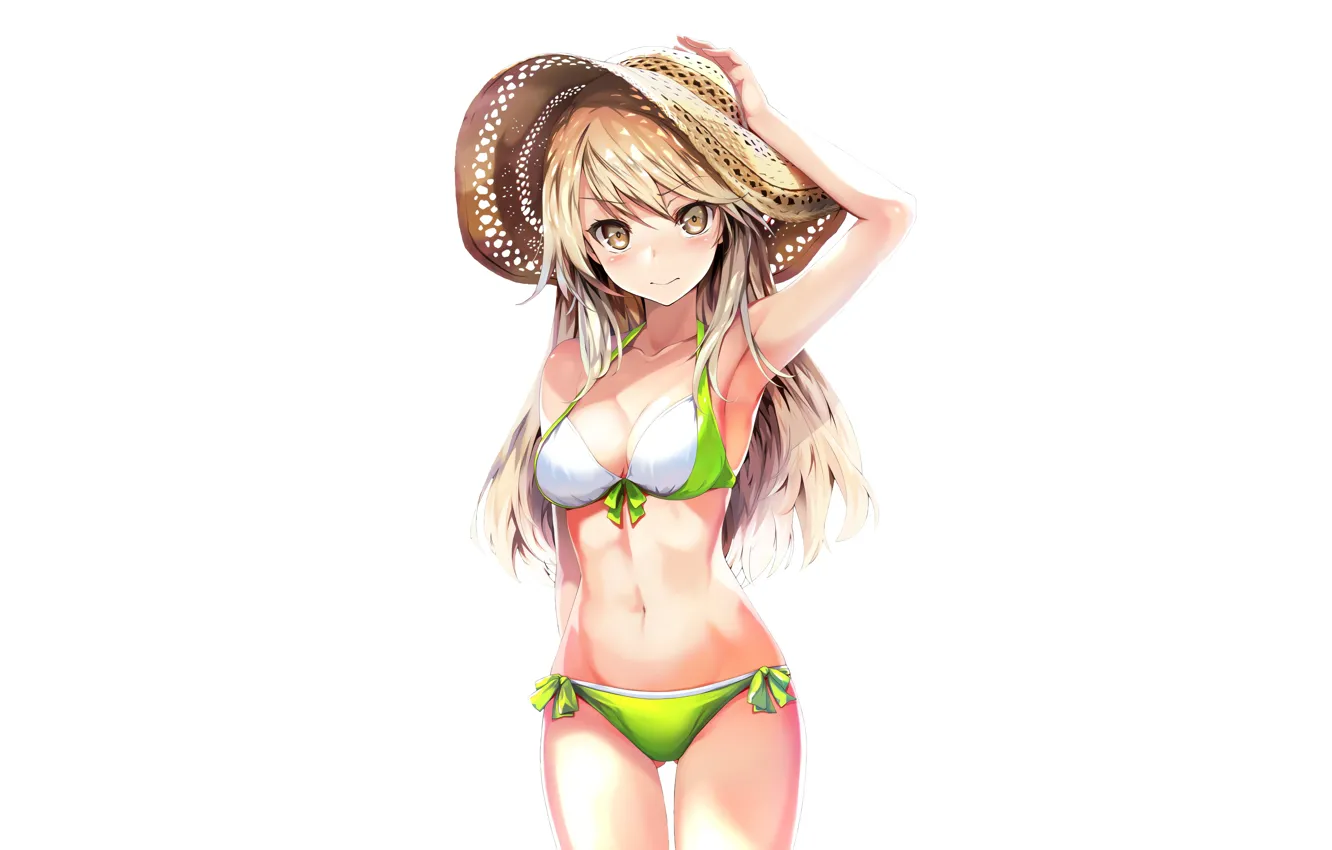 Photo wallpaper girl, sexy, cleavage, long hair, boobs, anime, beautiful, pretty