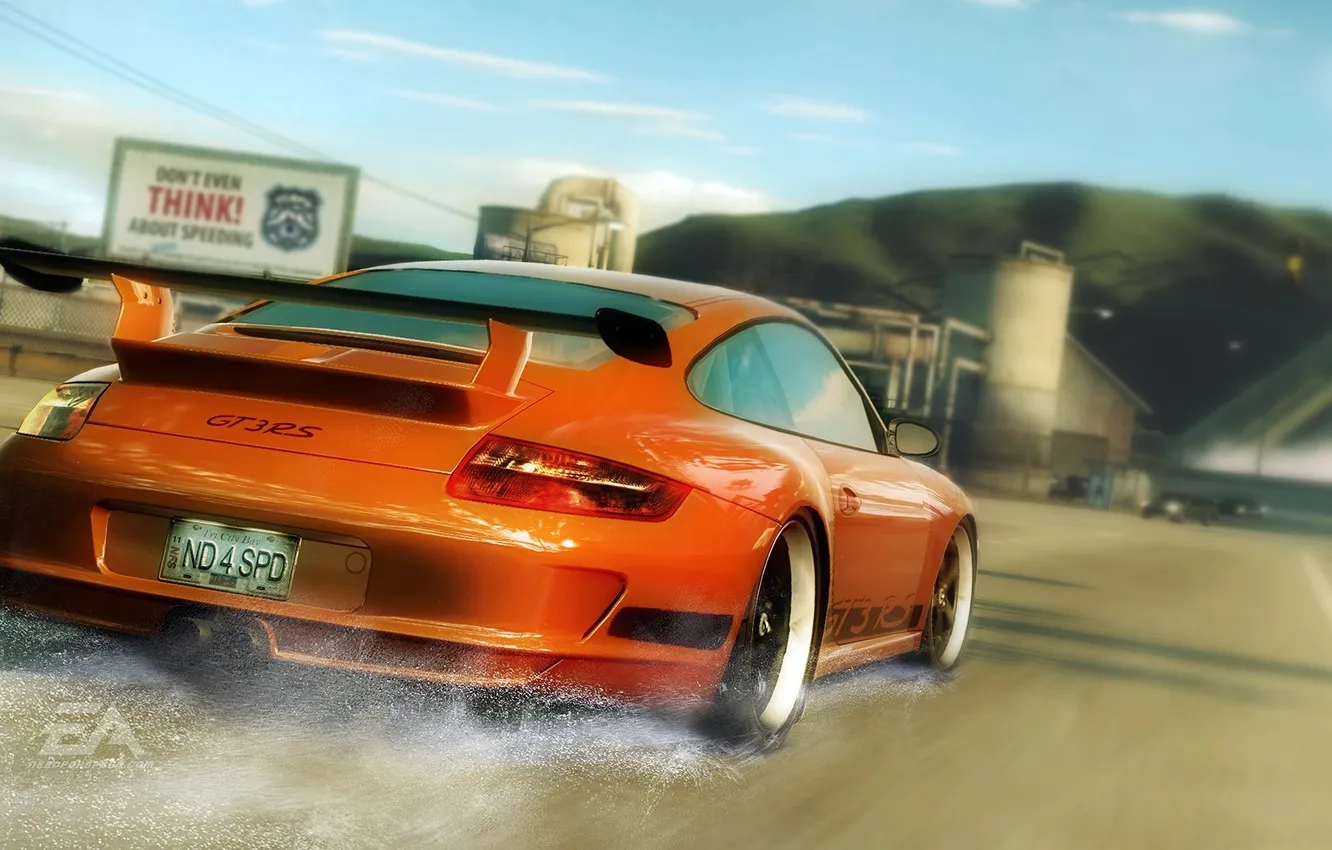 Photo wallpaper squirt, the city, race, Need for Speed Undercover, Porsche GT3 RS