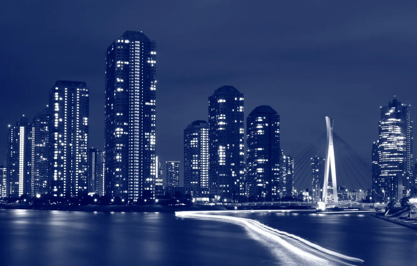 Photo wallpaper the city, Tokyo, summer, night