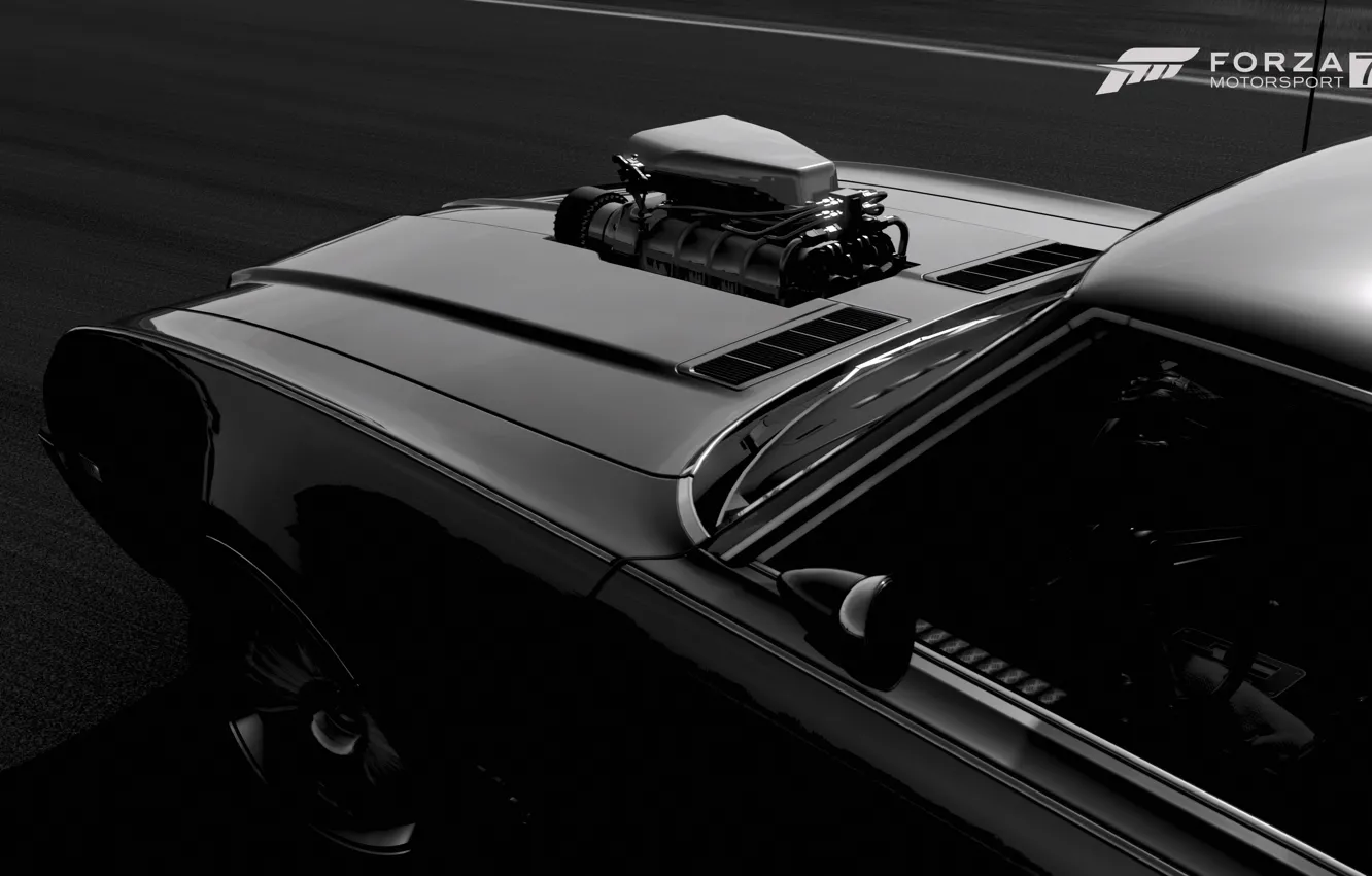 Photo wallpaper car, black & white, HDR, Muscle, game, muscle car, 442, Oldsmobile