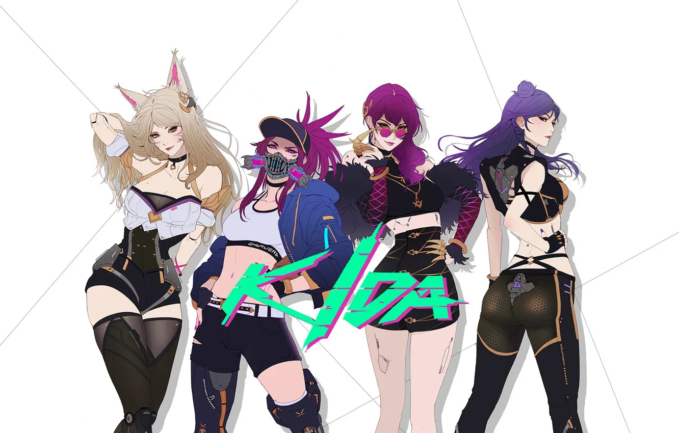 Photo wallpaper girl, style, minimalism, art, girl, Asian, cyberpunk, style