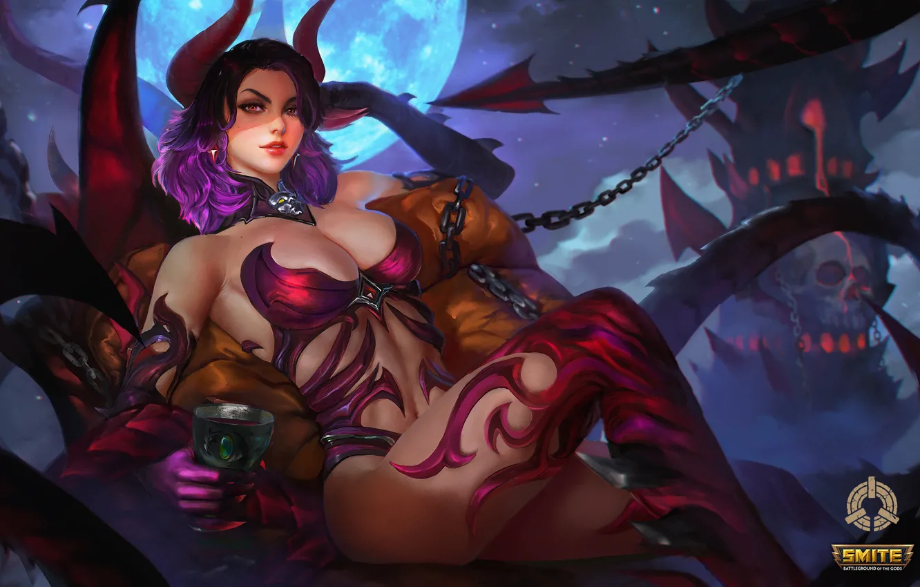 Photo wallpaper chest, girl, the demon, vampire, assassin, succubus, moba, Smite