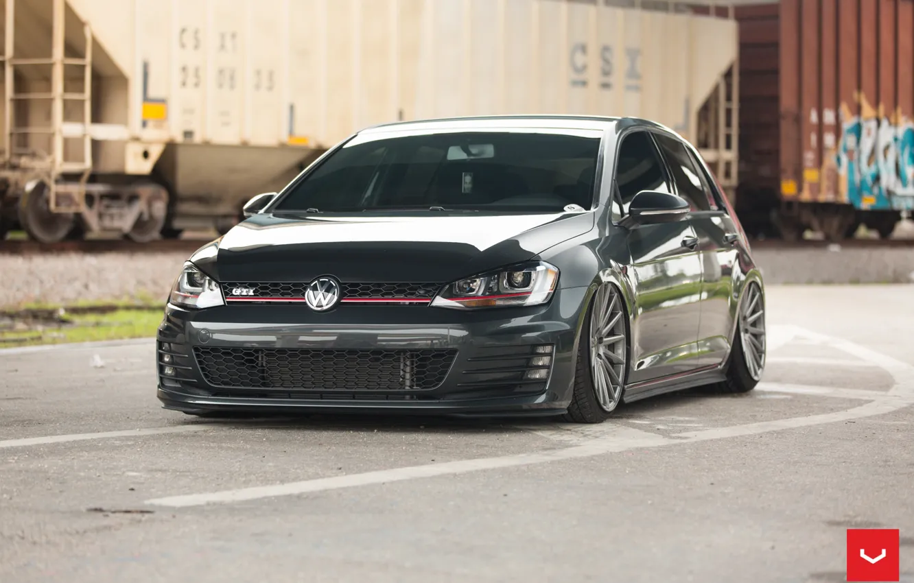 Photo wallpaper Volkswagen, GTI, Vossen, Wheels, Graphite, VFS2