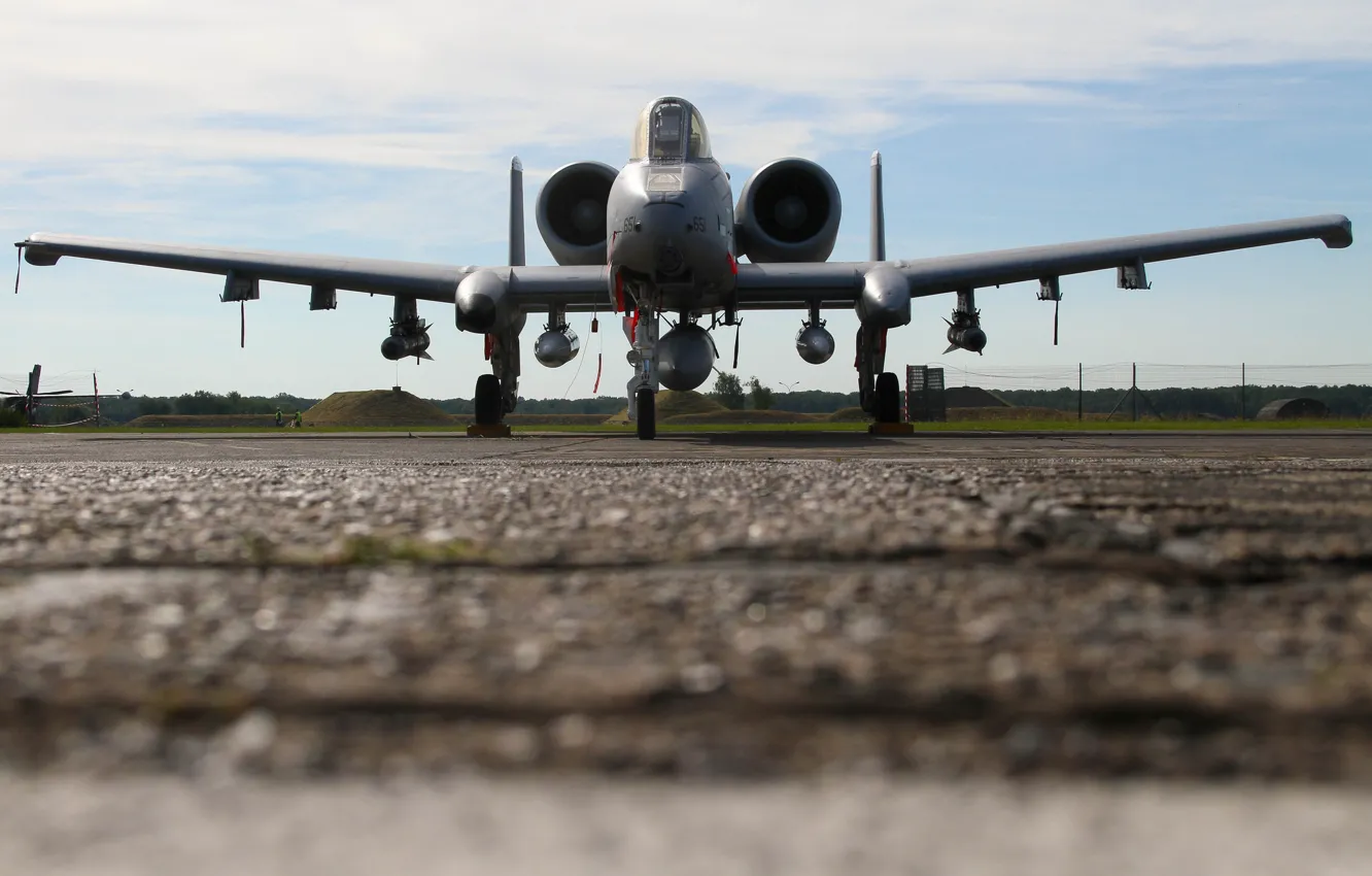Photo wallpaper attack, the airfield, A-10, Thunderbolt II, The thunderbolt II