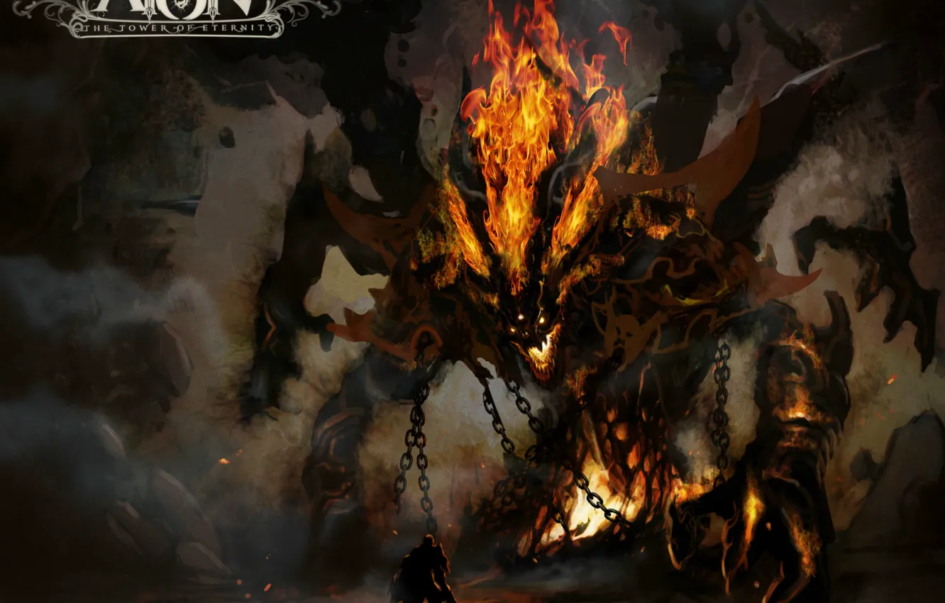 Photo wallpaper the devil, Aion, Satan, flame.horror, the tower of Eternity