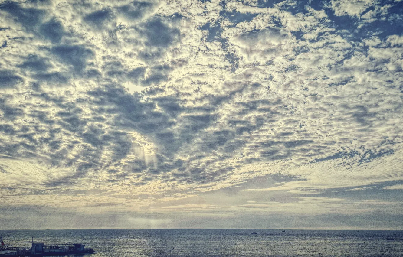 Photo wallpaper sea, the sky, rays, clouds, Anapa