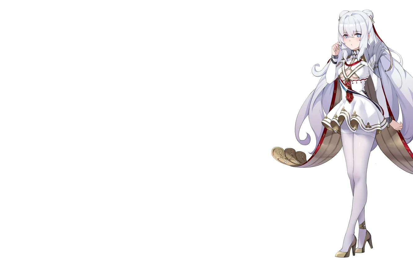 Photo wallpaper girl, sexy, cleavage, long hair, dress, legs, boobs, anime