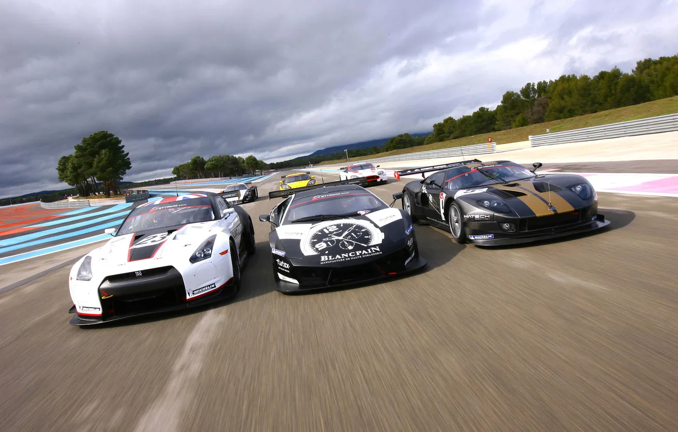 Photo wallpaper Aston Martin, race, Maserati, track, Ford, Lamborghini, Saleen, Nissan