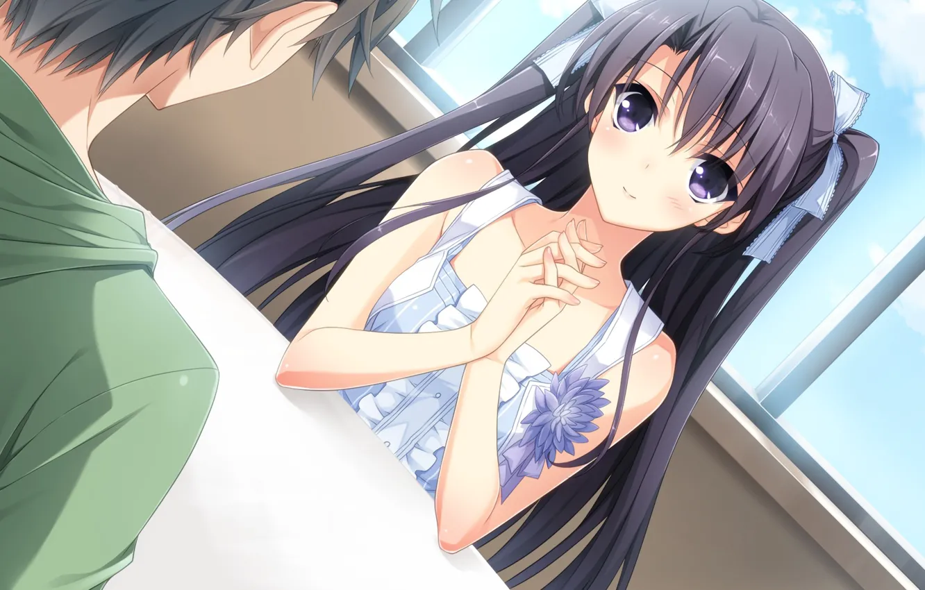 Photo wallpaper girl, guy, berrys