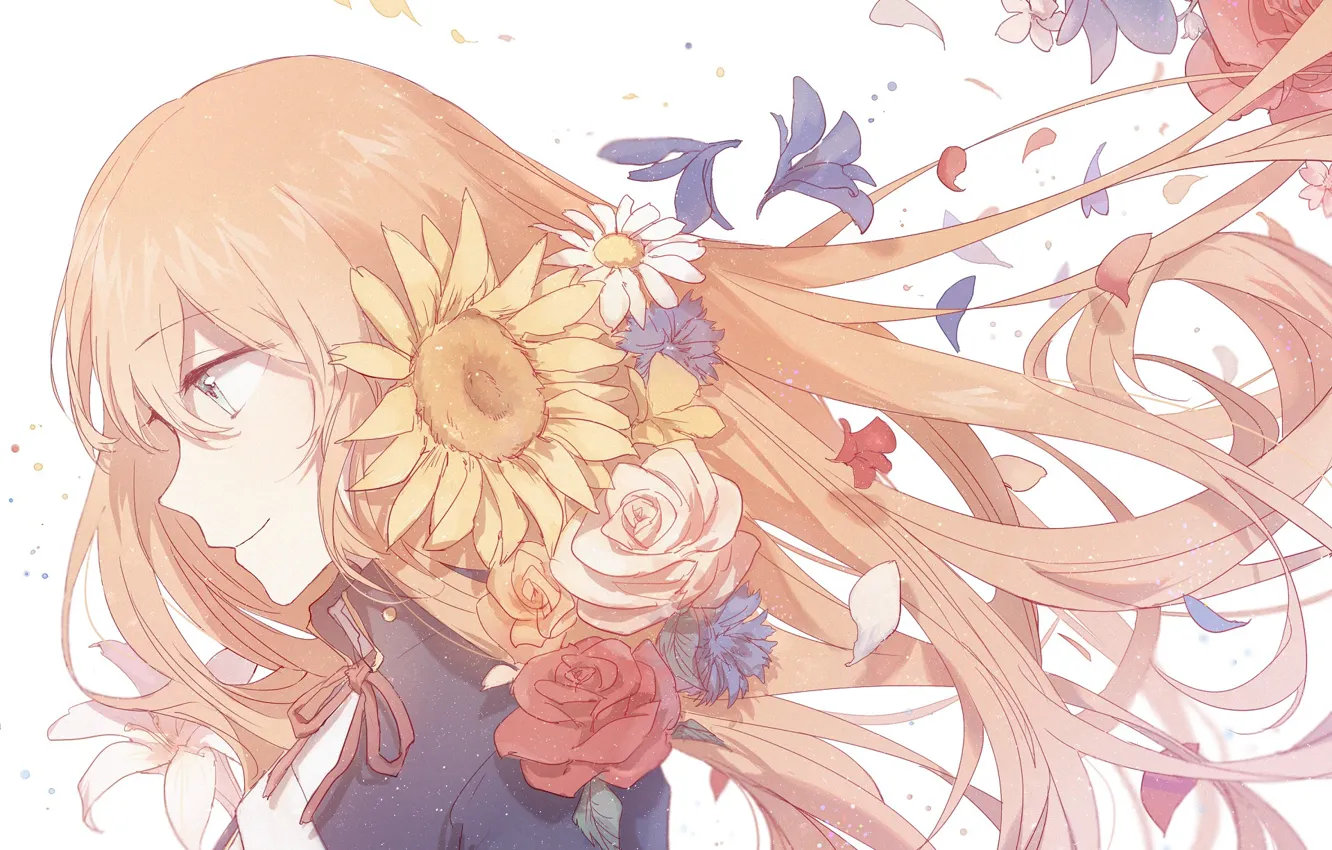 Photo wallpaper girl, flowers, The saber, Fate stay night, Fate / Stay Night