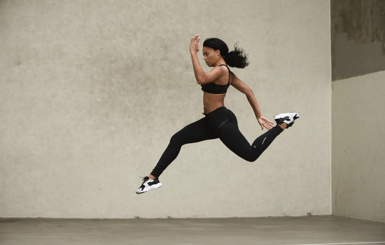 Photo wallpaper jump, pose, athlete