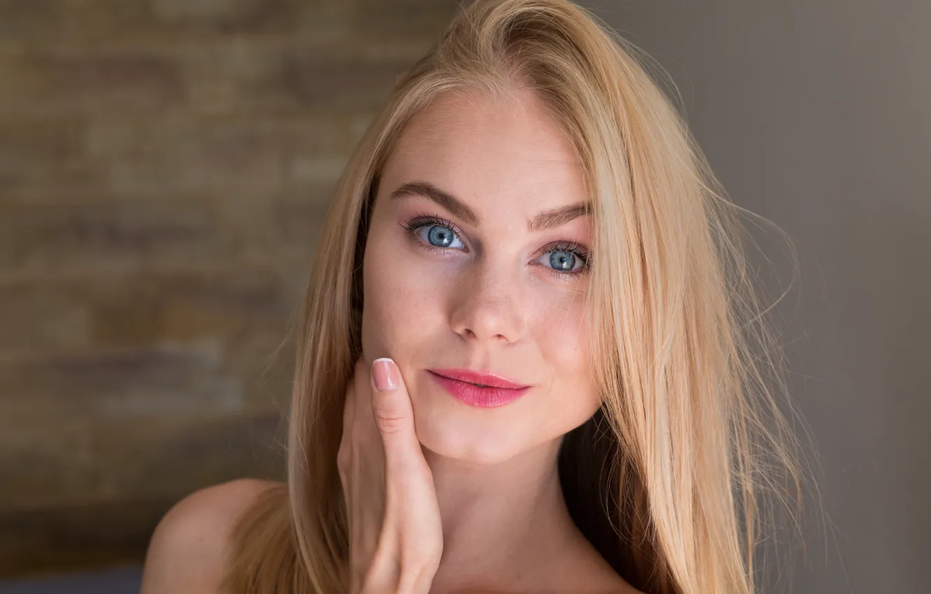 Photo wallpaper look, face, blonde, Nancy A