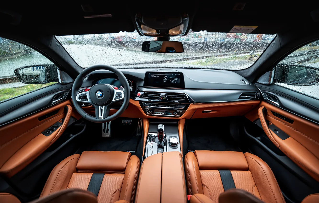 Photo wallpaper interior, BMW, sedan, salon, Biturbo, BMW M5, Manhart, M5