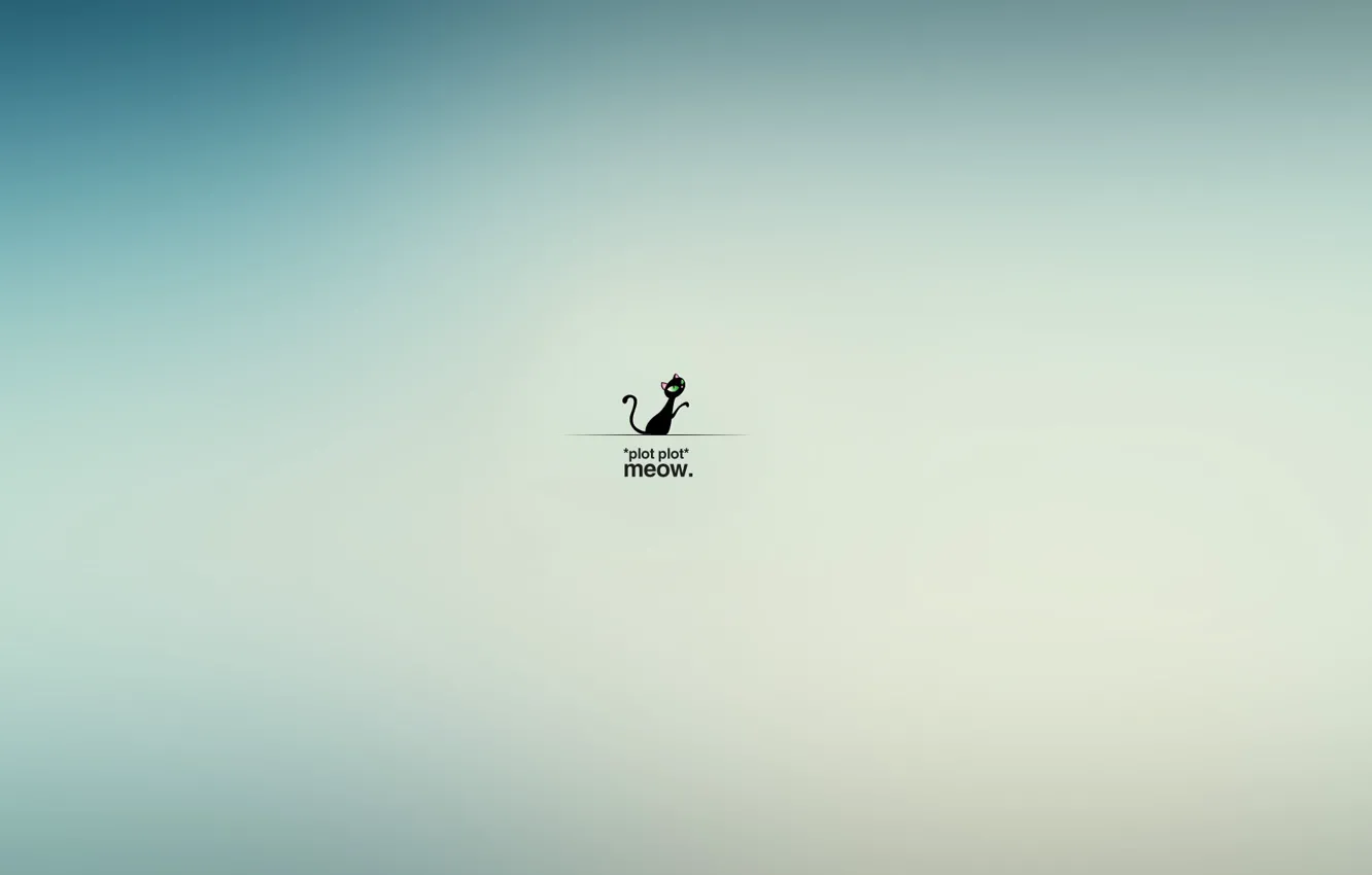 Photo wallpaper blue, cat, Meow